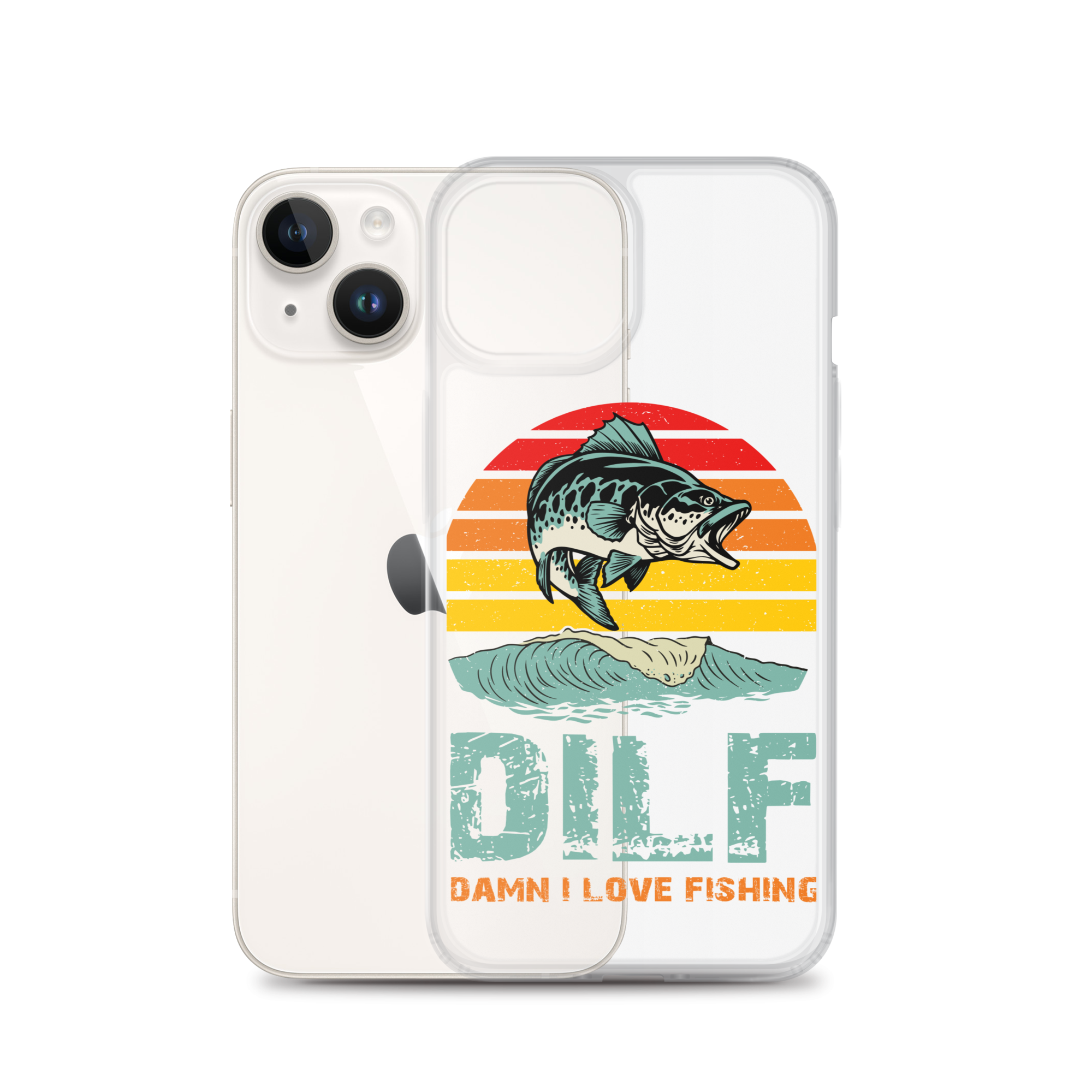 Dilf Damn I Love Fishing Clear Case for iPhone®