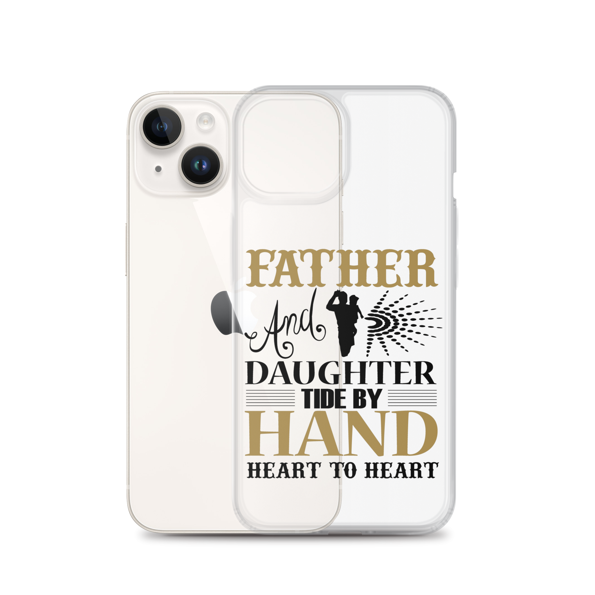 Father And Daughter Tide By Hand Heart To Heart Clear Case for iPhone®