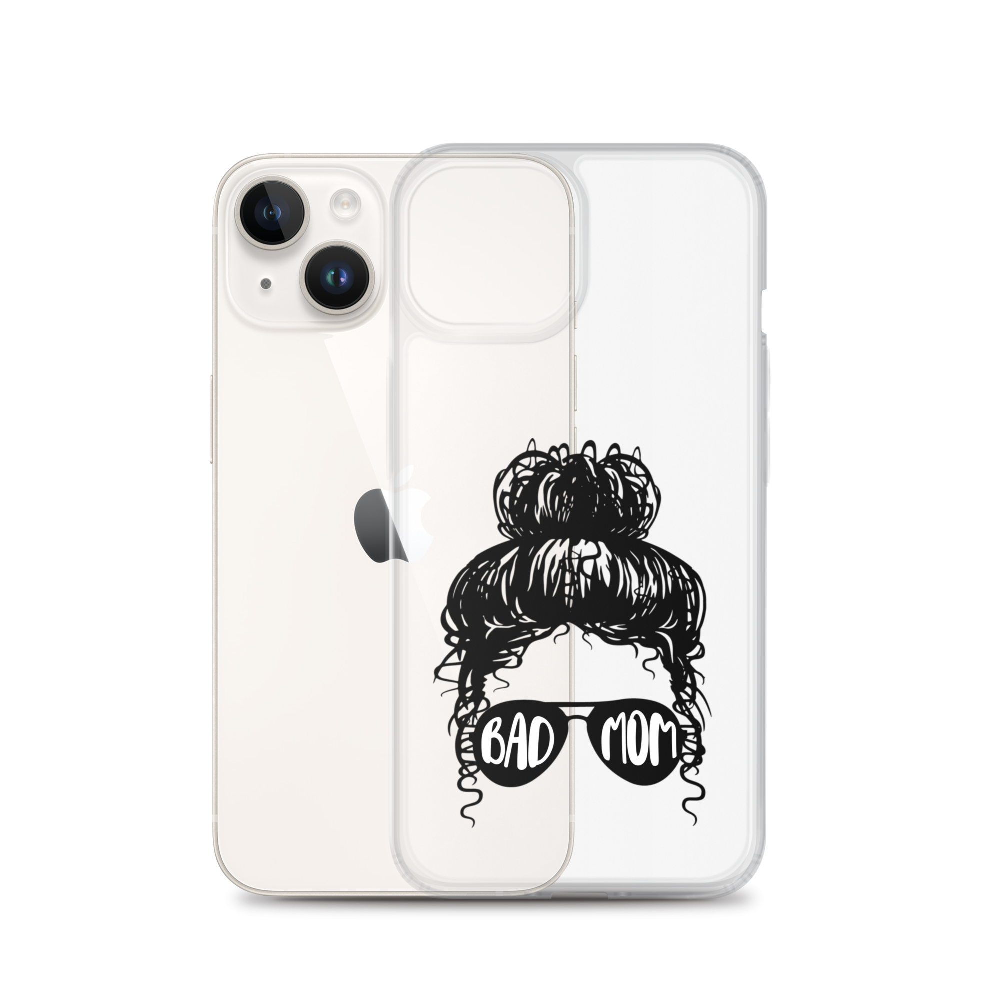 Bad Mom Messy Bun Clear Case for iPhone®