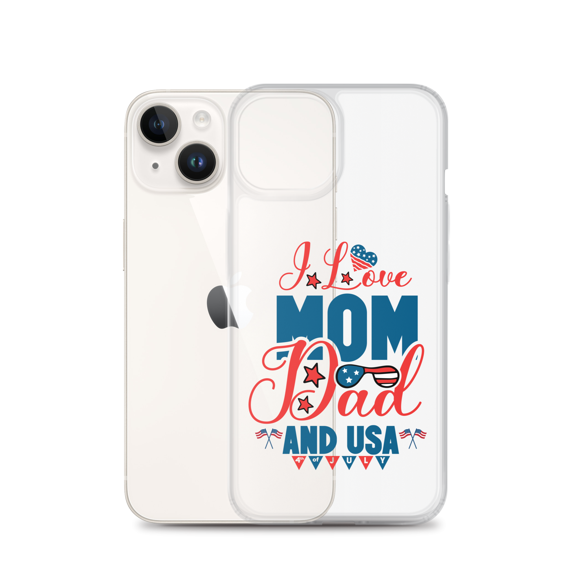 I Love Mom, Dad And USA Clear Case for iPhone®