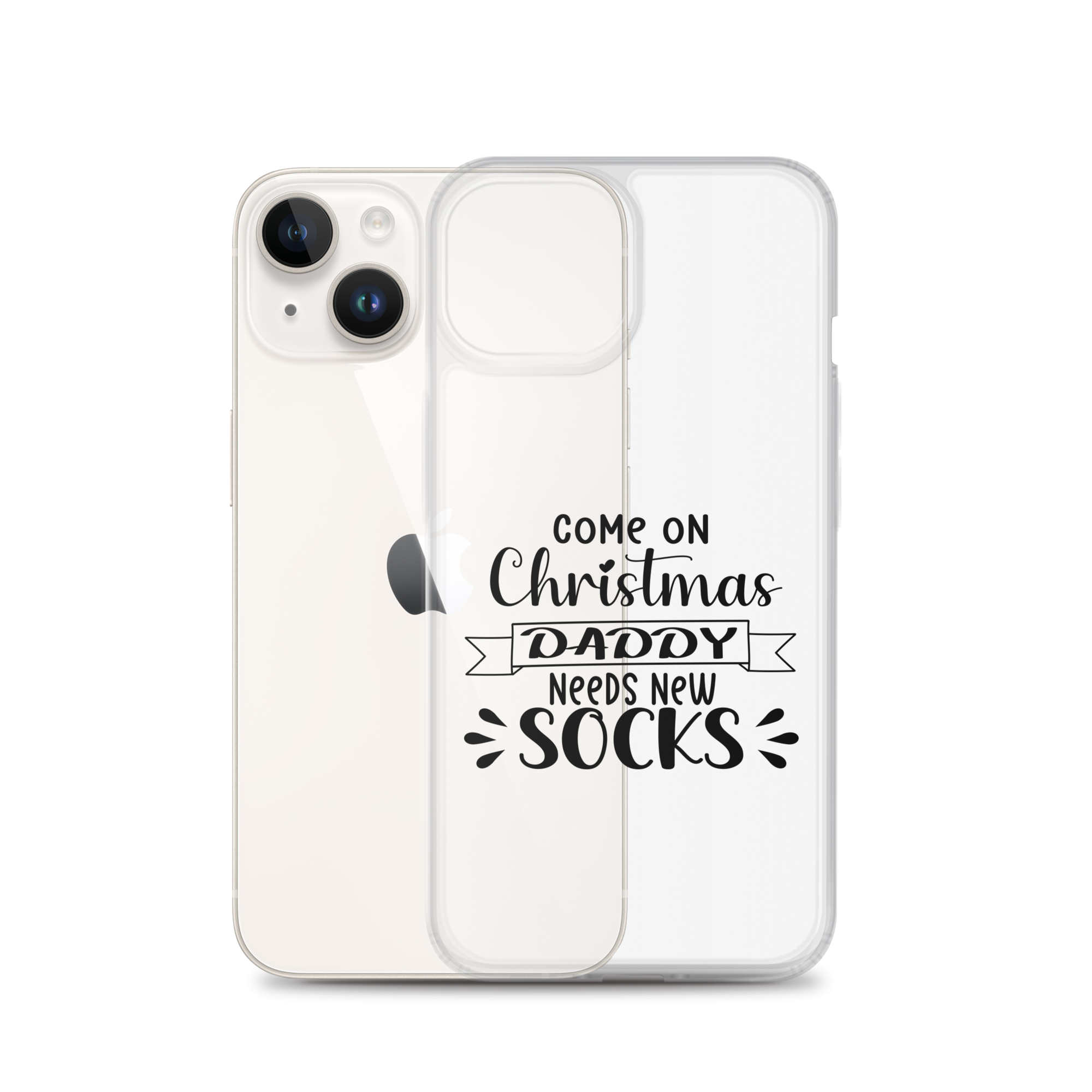 Come On Christmas Daddy Needs New Socks Clear Case for iPhone®