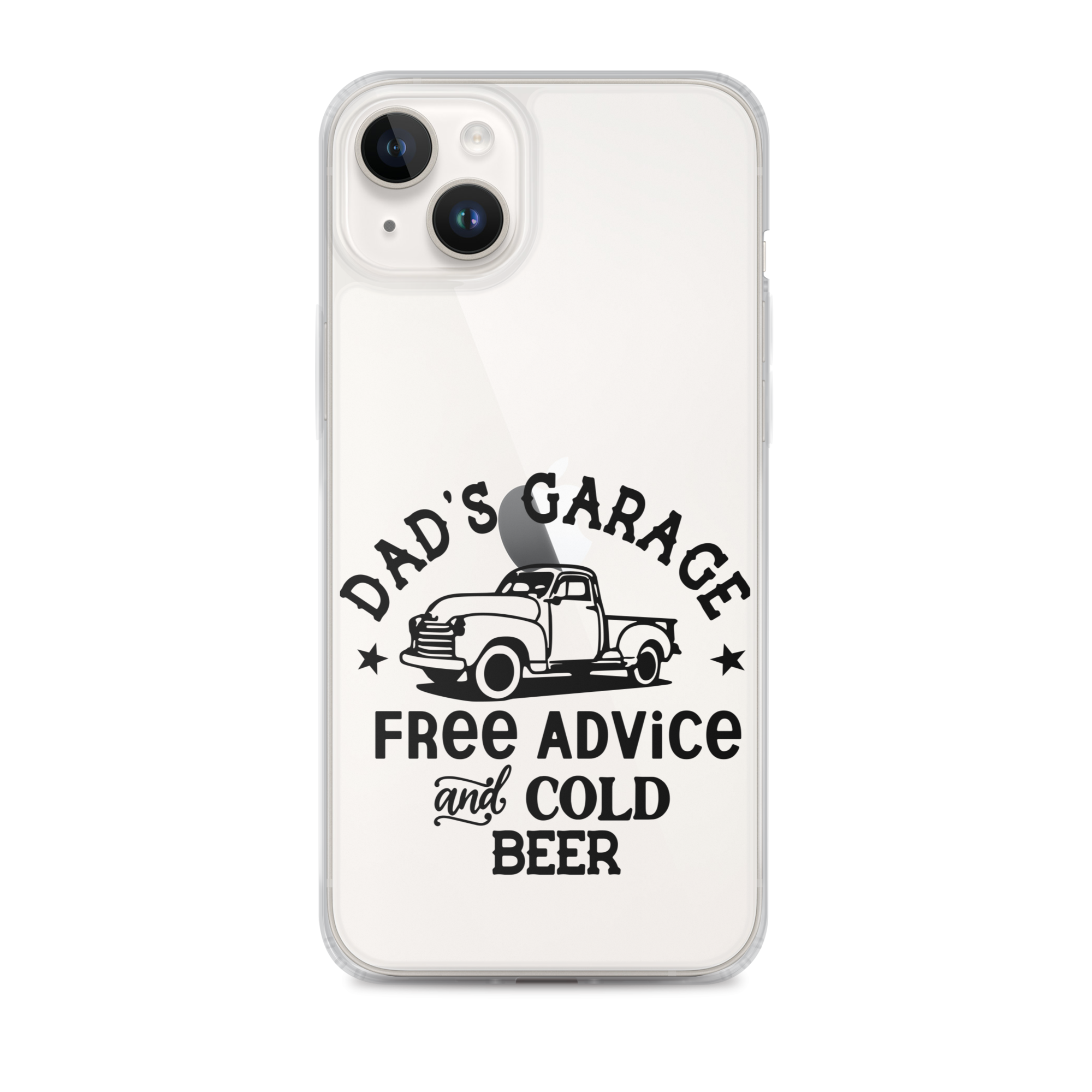 Dad's Garage Free Advice And Cold Beer Clear Case for iPhone®