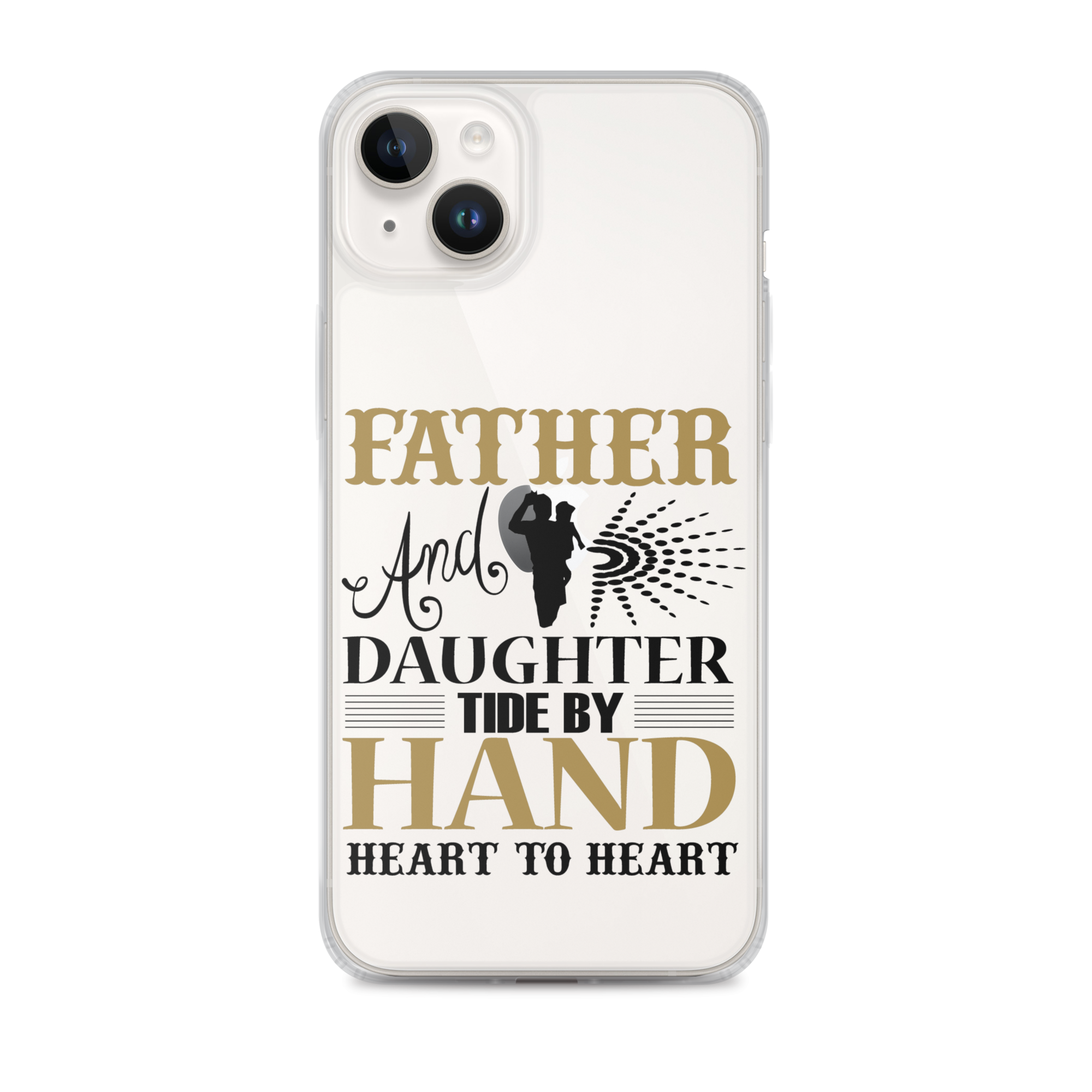 Father And Daughter Tide By Hand Heart To Heart Clear Case for iPhone®