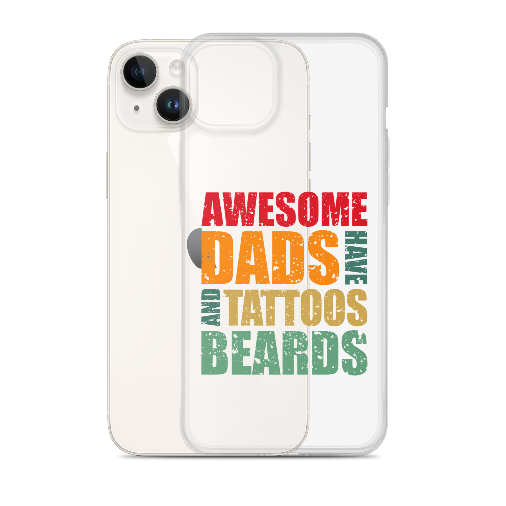 Awesome Dads Tattoos Beards Clear Case for iPhone®