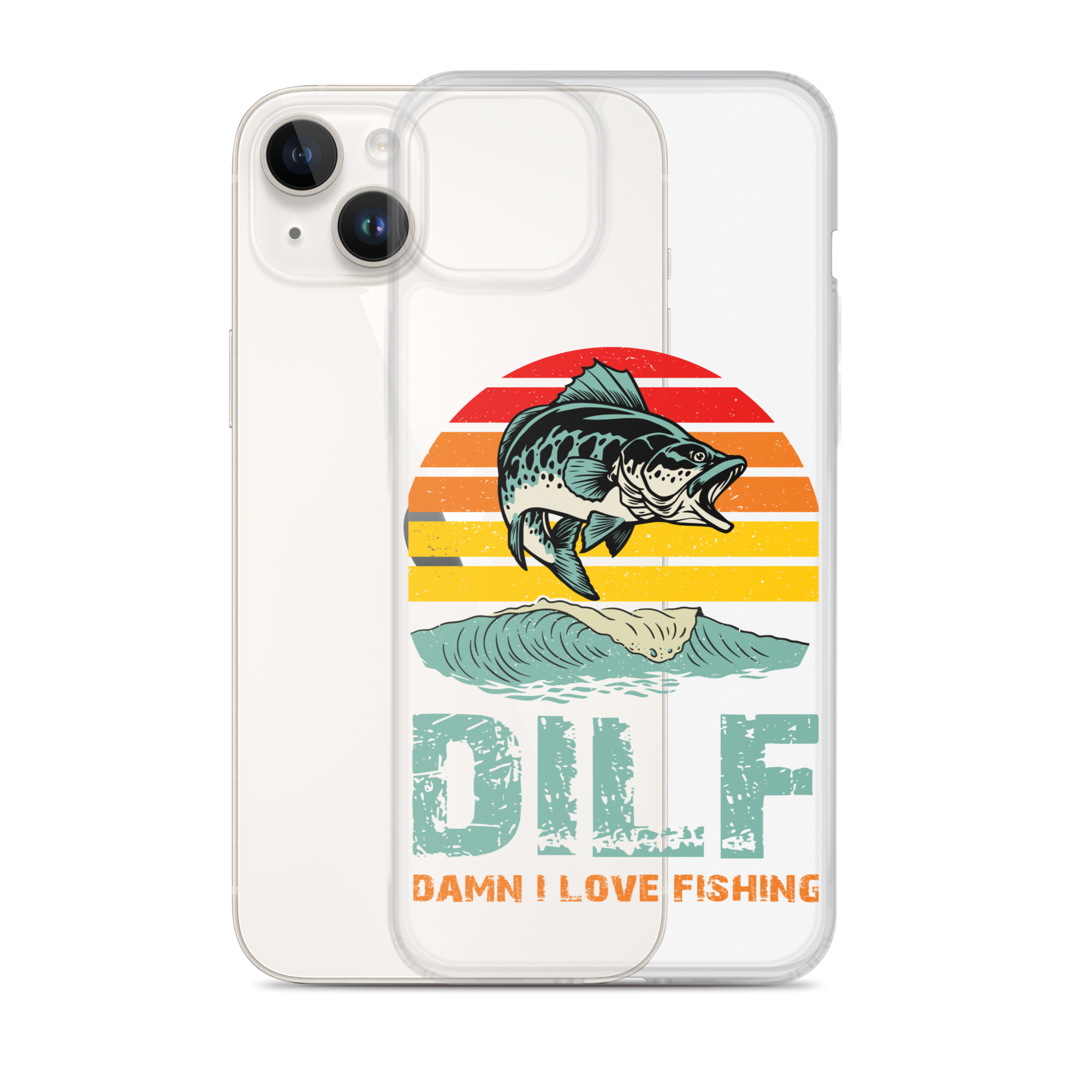 Dilf Damn I Love Fishing Clear Case for iPhone®