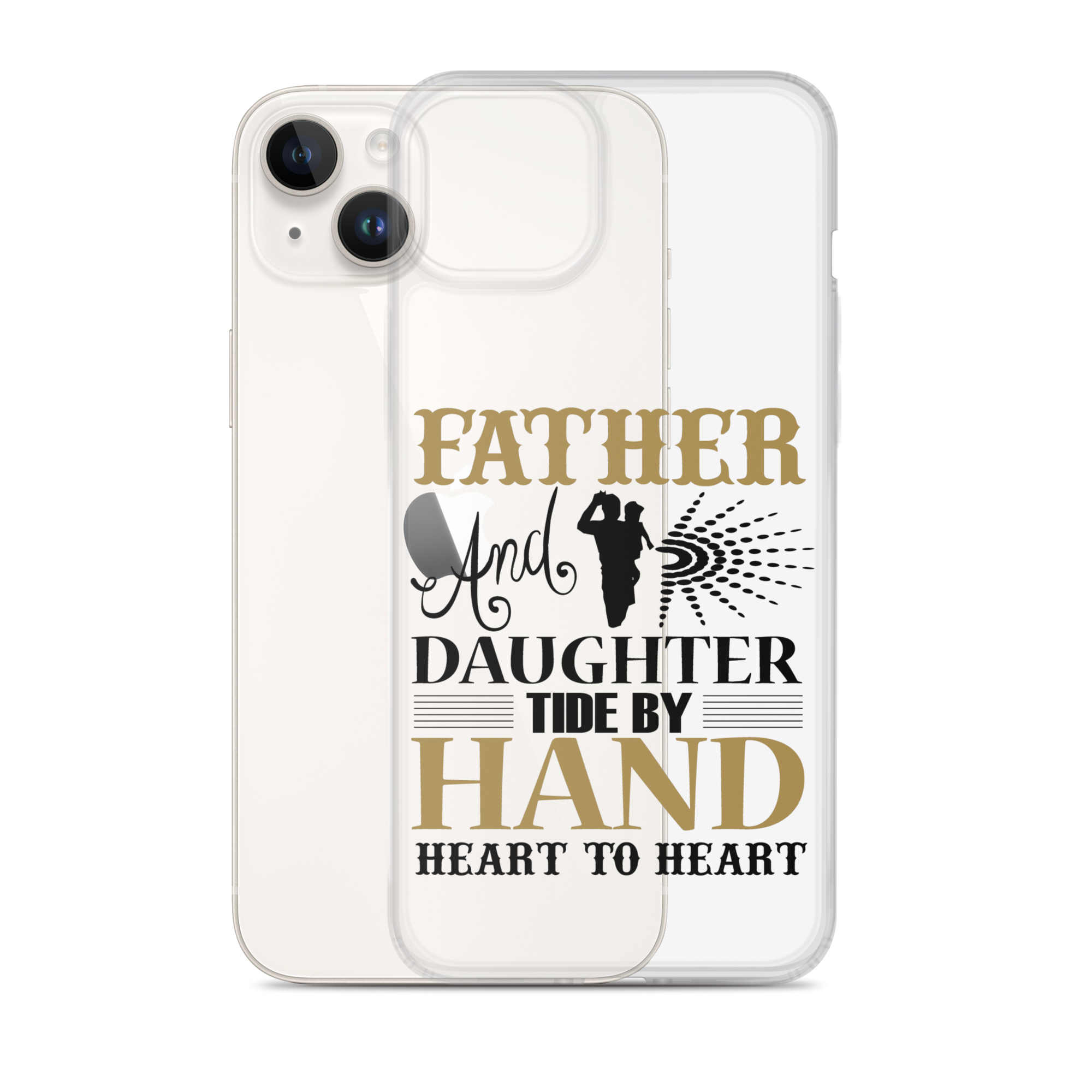 Father And Daughter Tide By Hand Heart To Heart Clear Case for iPhone®