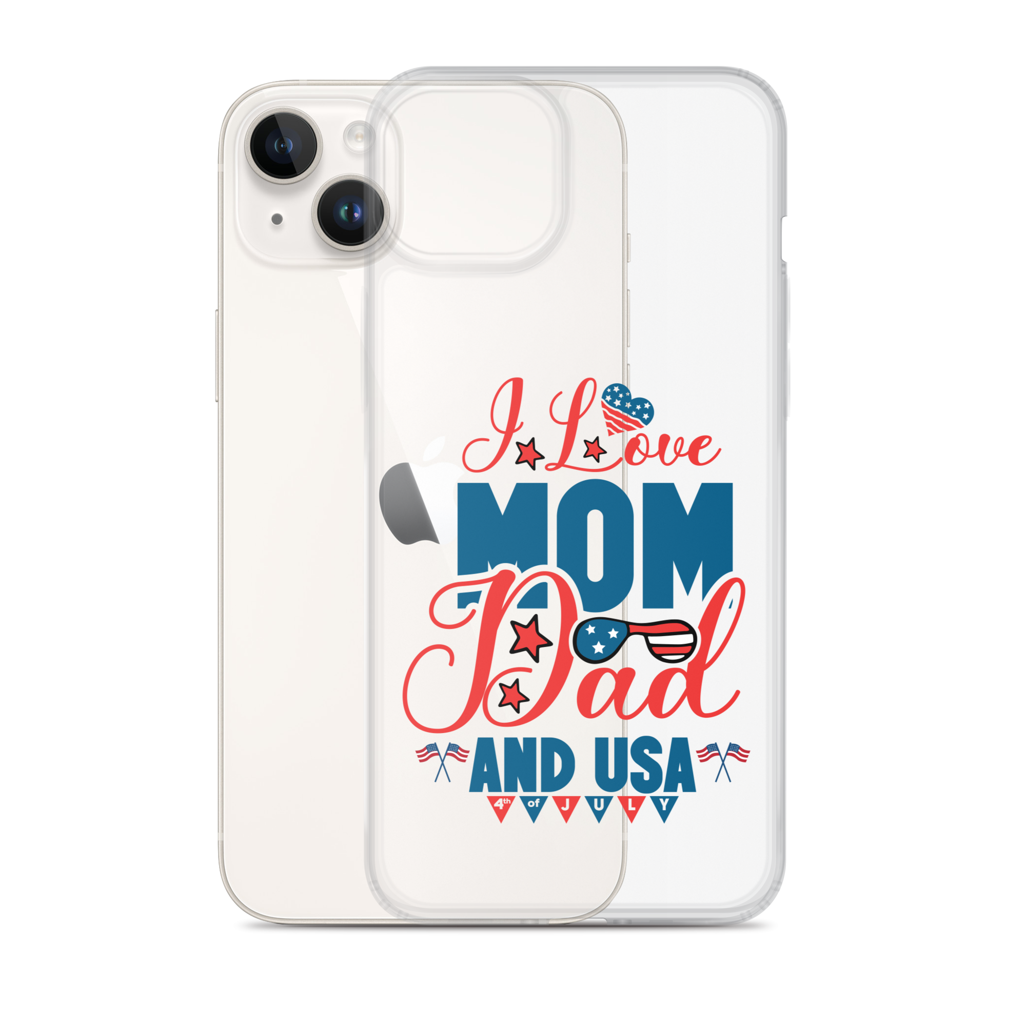 I Love Mom, Dad And USA Clear Case for iPhone®