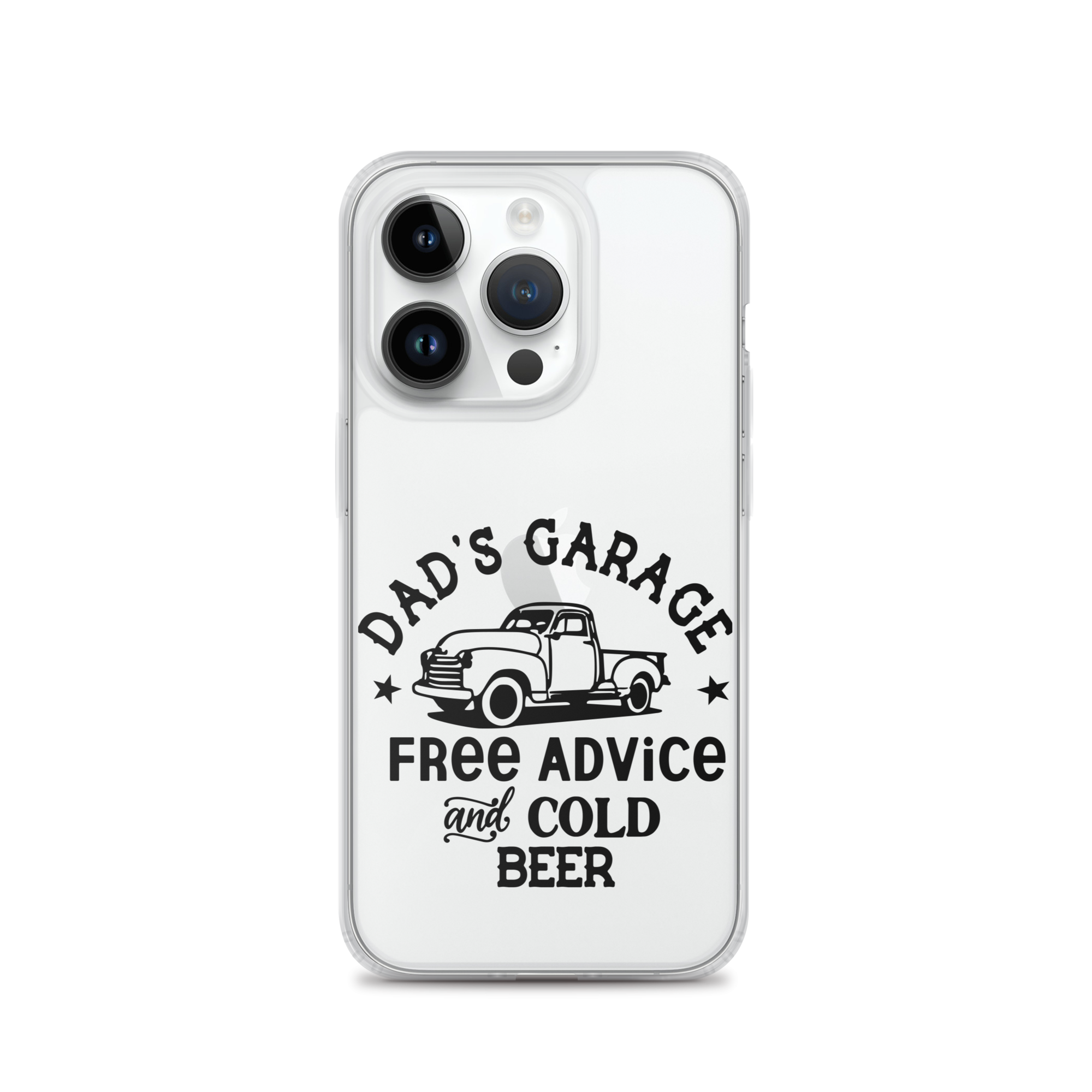 Dad's Garage Free Advice And Cold Beer Clear Case for iPhone®