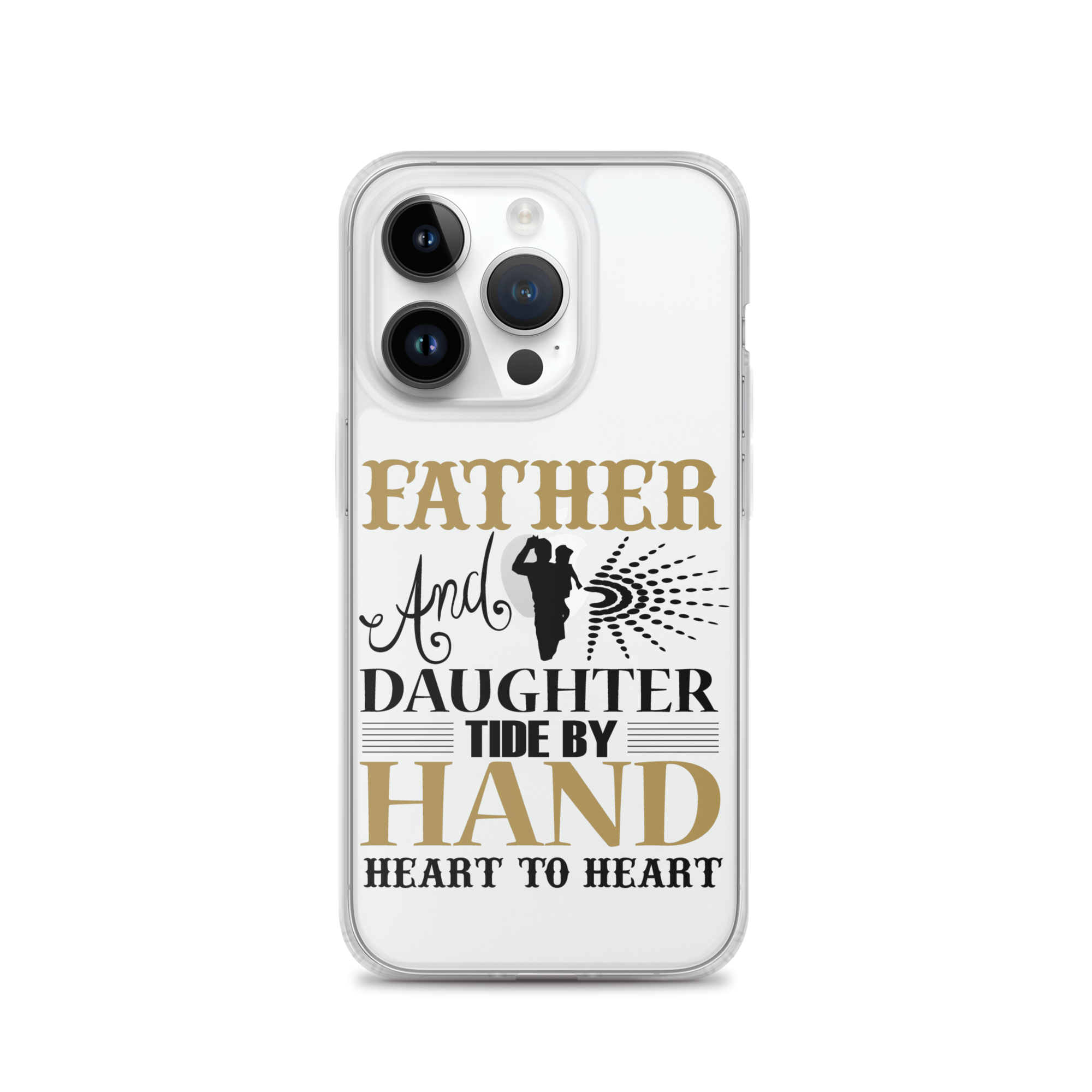 Father And Daughter Tide By Hand Heart To Heart Clear Case for iPhone®