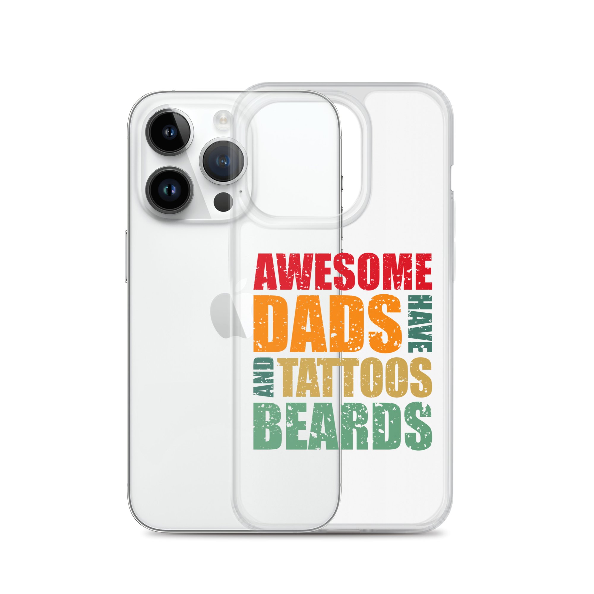 Awesome Dads Tattoos Beards Clear Case for iPhone®