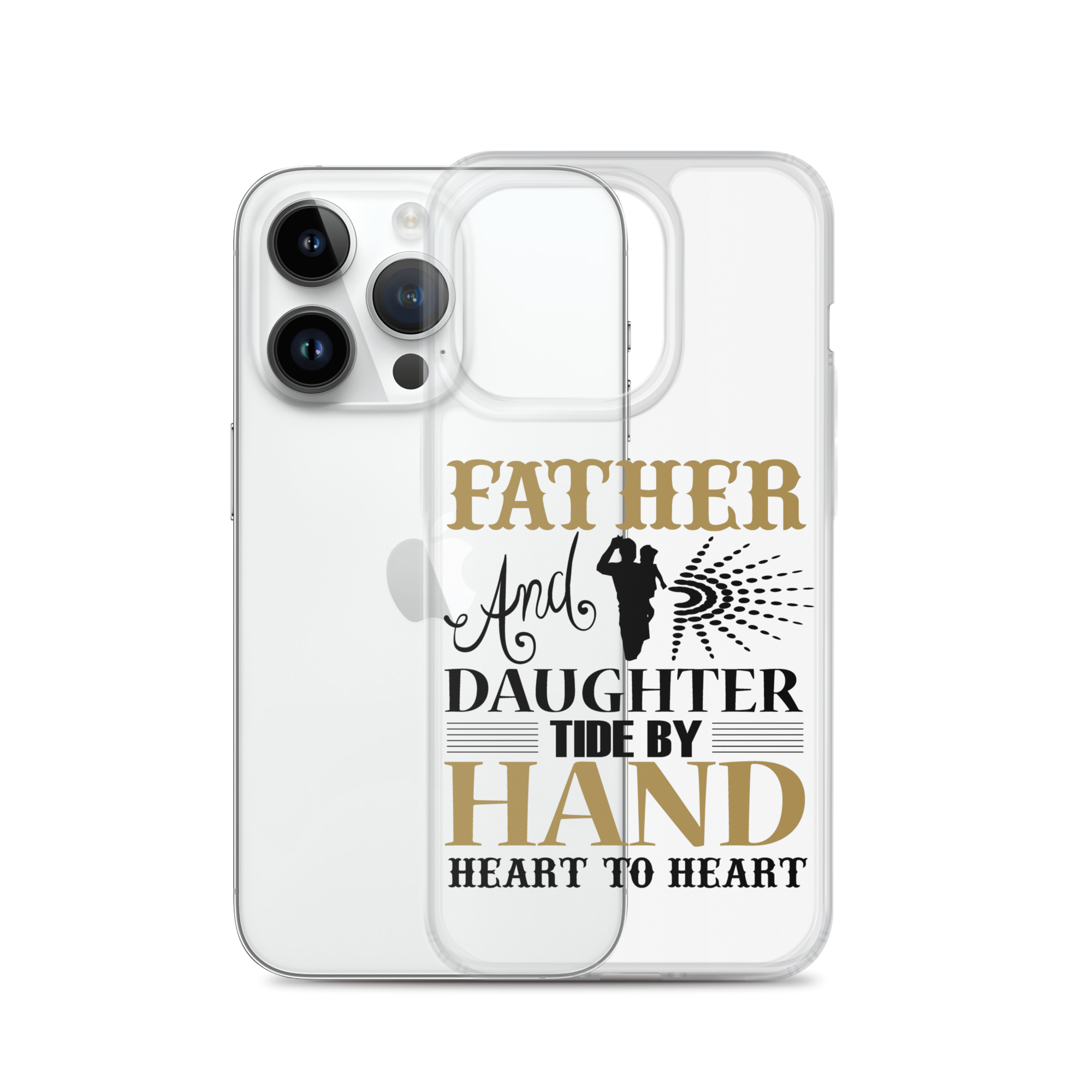 Father And Daughter Tide By Hand Heart To Heart Clear Case for iPhone®