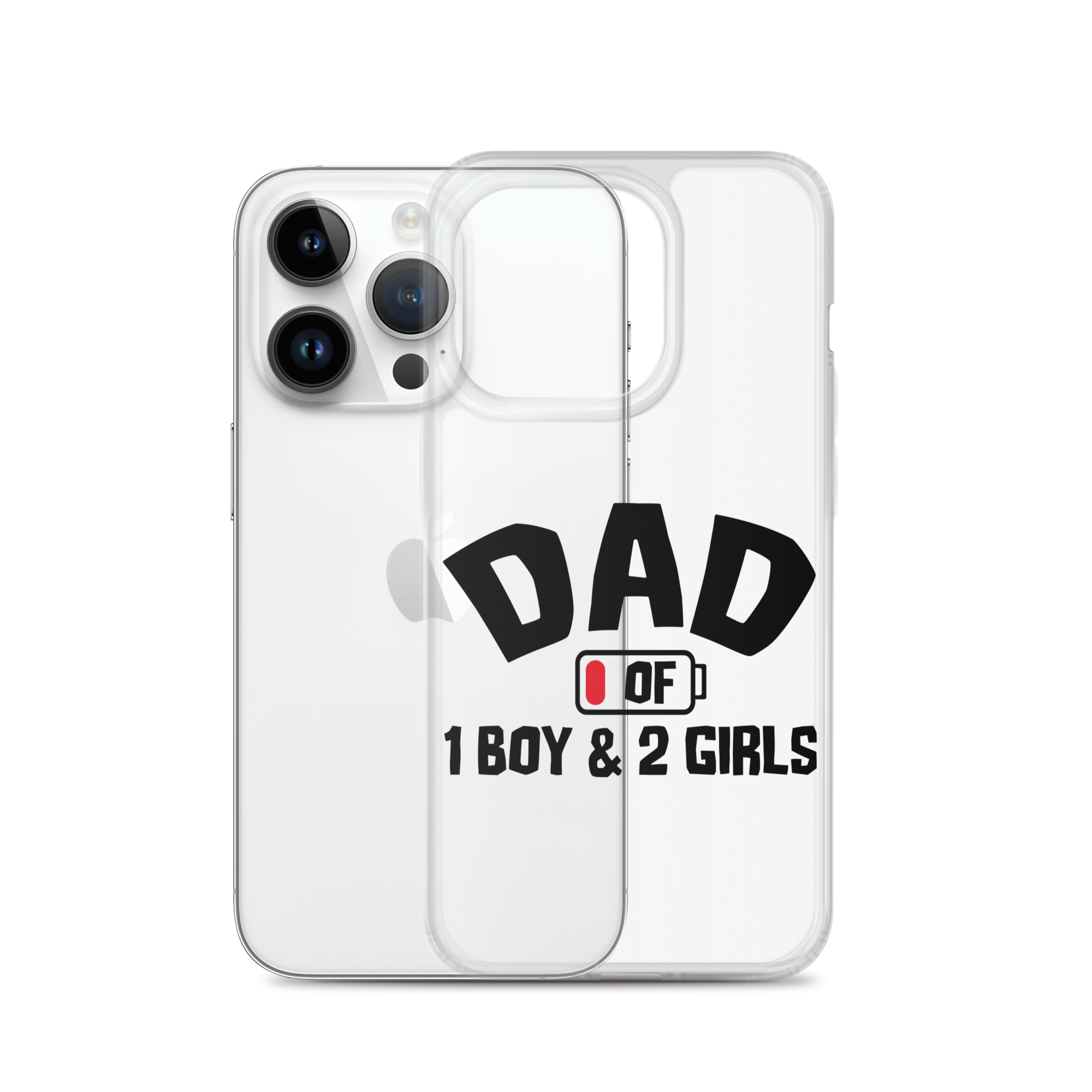 Dad Of 1 Boy And 2 Girls Clear Case for iPhone®