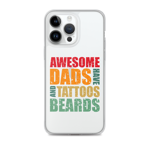 Awesome Dads Tattoos Beards Clear Case for iPhone®