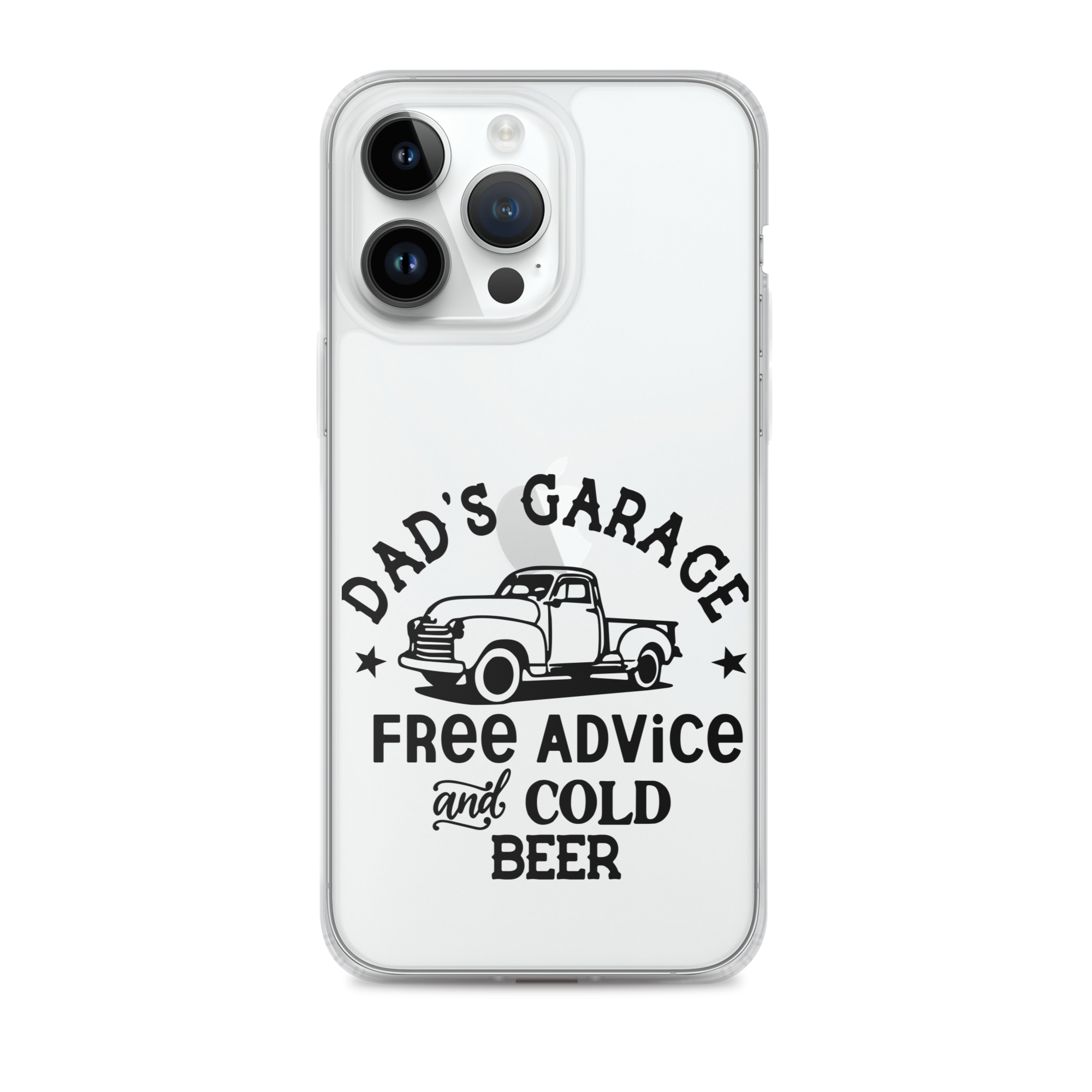 Dad's Garage Free Advice And Cold Beer Clear Case for iPhone®