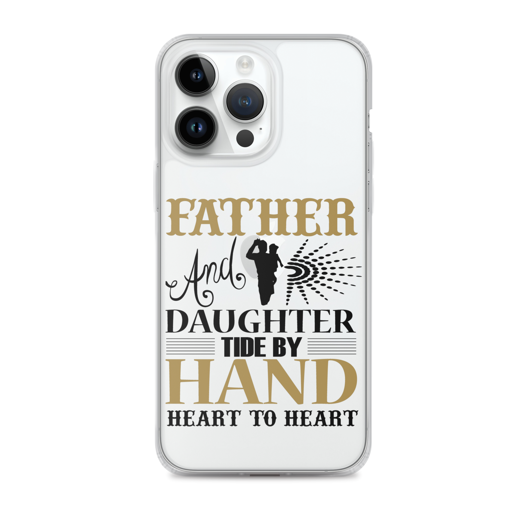 Father And Daughter Tide By Hand Heart To Heart Clear Case for iPhone®