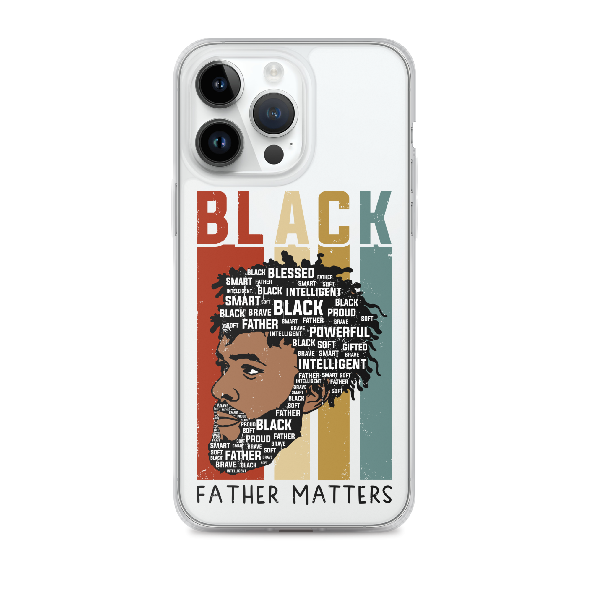 Black Father Matters Clear Case for iPhone®