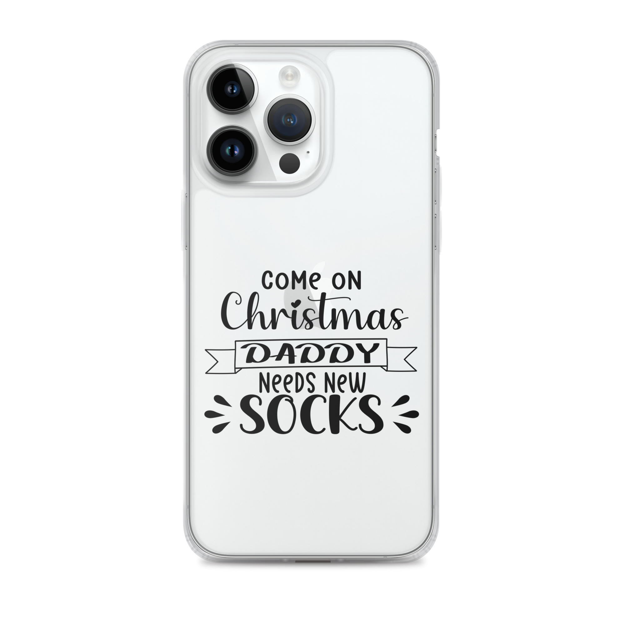 Come On Christmas Daddy Needs New Socks Clear Case for iPhone®