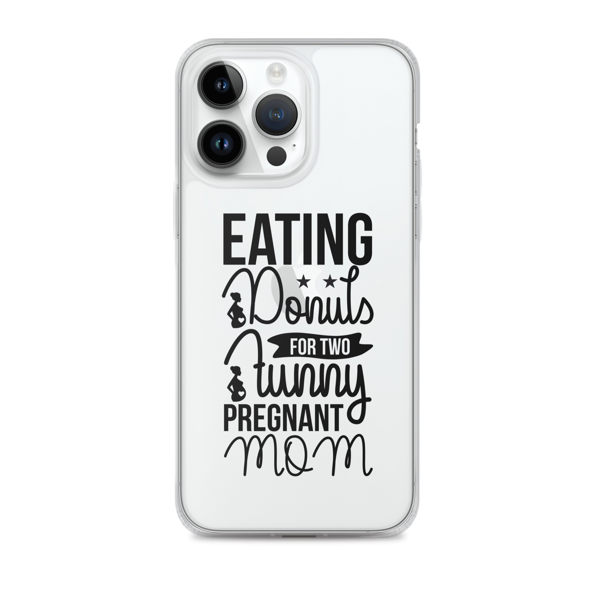 Eating Donuts For Two Funny Pregnant Mom Clear Case for iPhone®