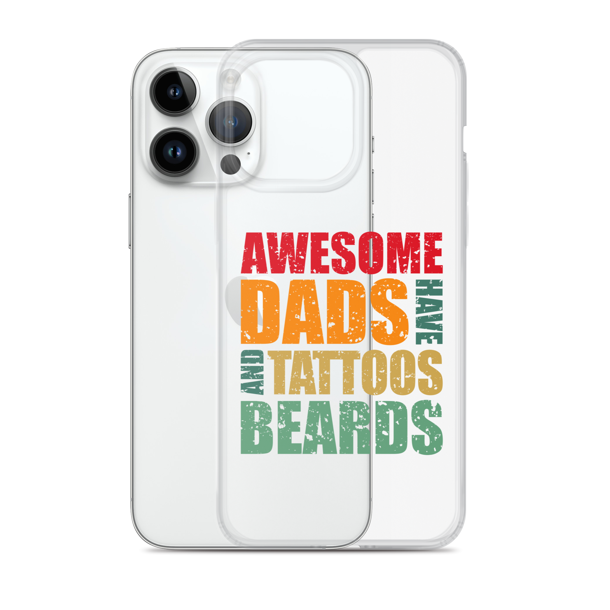 Awesome Dads Tattoos Beards Clear Case for iPhone®