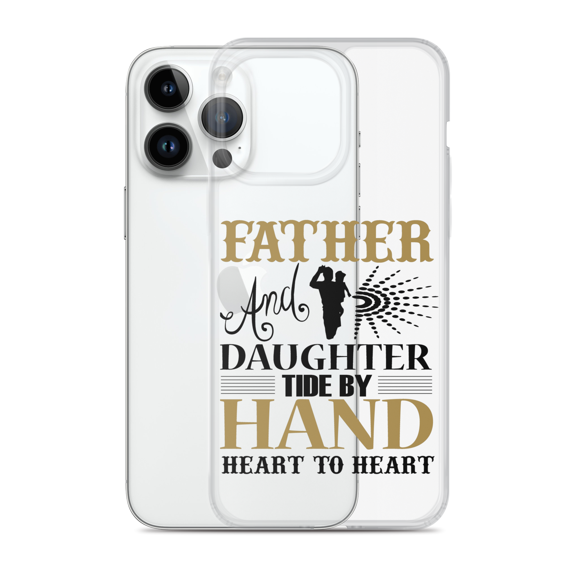 Father And Daughter Tide By Hand Heart To Heart Clear Case for iPhone®