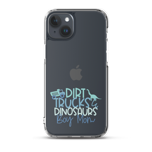 Dirt Trucks Dinosaurs Boy Mom Clear Case for iPhone®