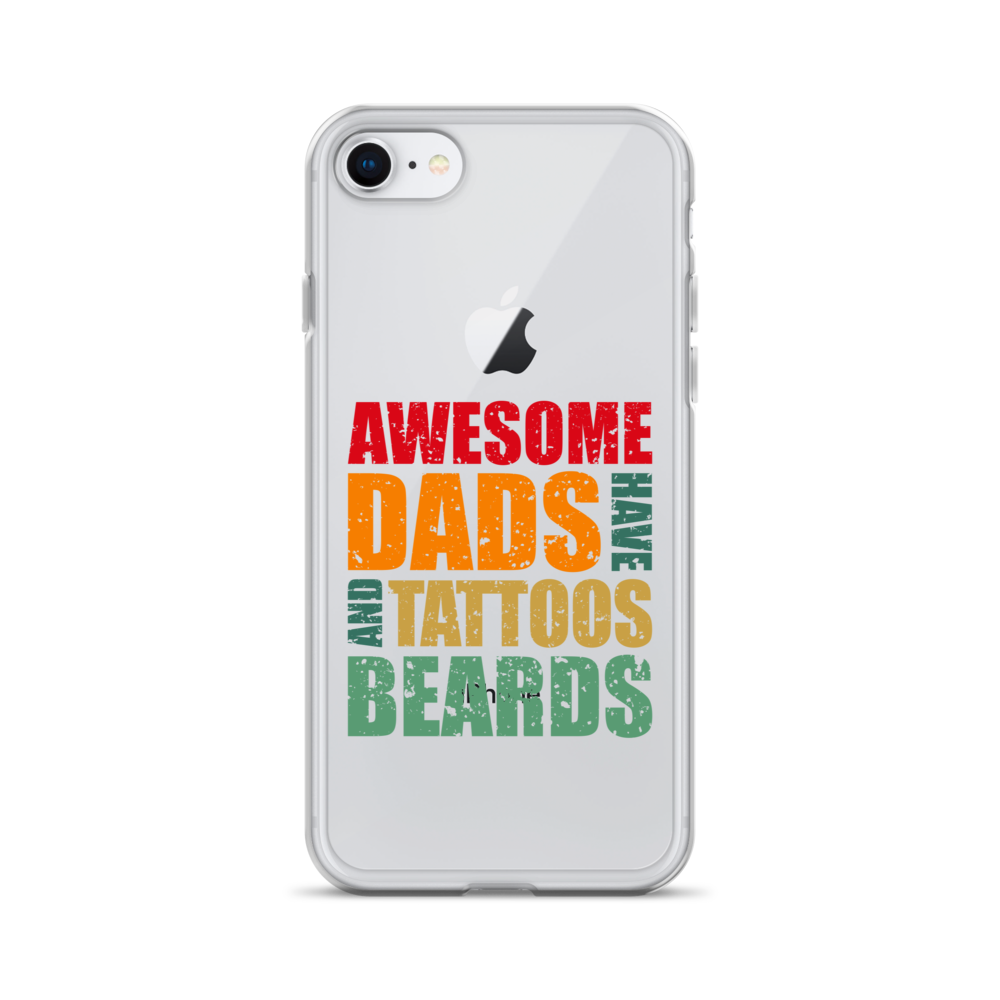 Awesome Dads Tattoos Beards Clear Case for iPhone®