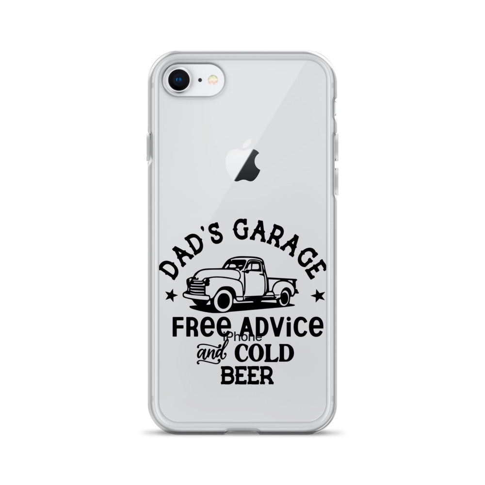 Dad's Garage Free Advice And Cold Beer Clear Case for iPhone®