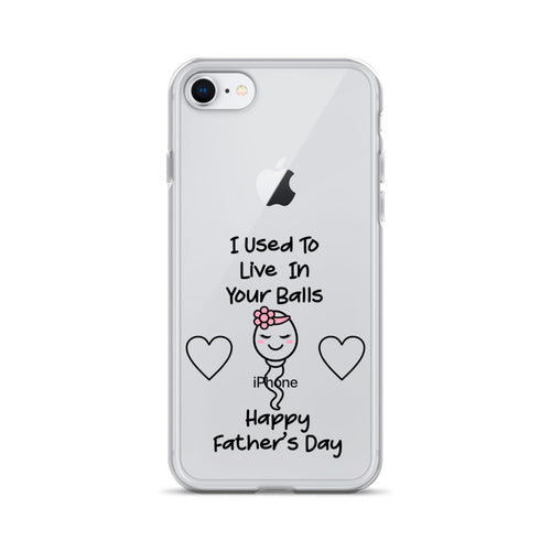 I Used To Live In Your Balls Funny Cartoon Sperm Clear Case for iPhone®