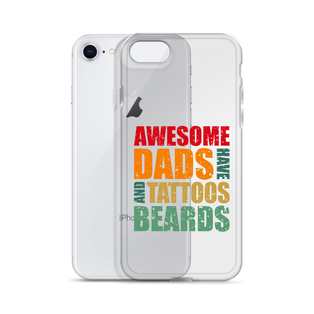 Awesome Dads Tattoos Beards Clear Case for iPhone®