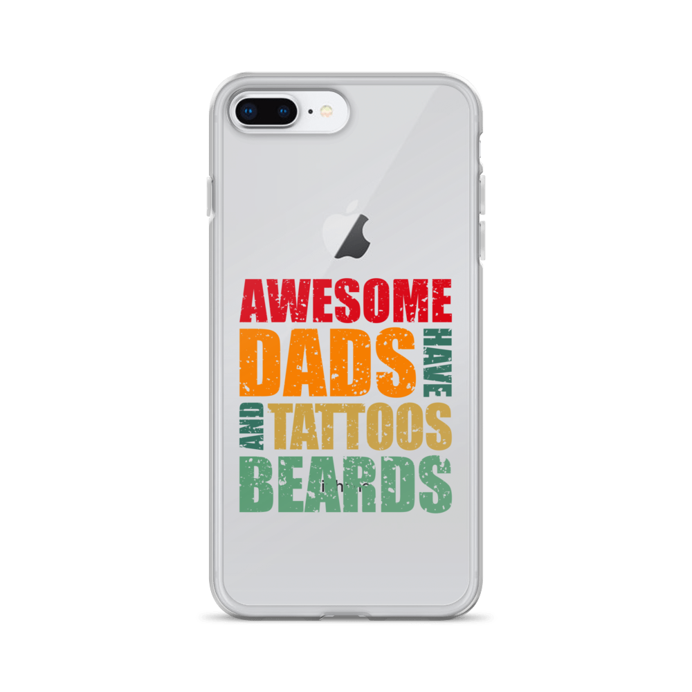 Awesome Dads Tattoos Beards Clear Case for iPhone®