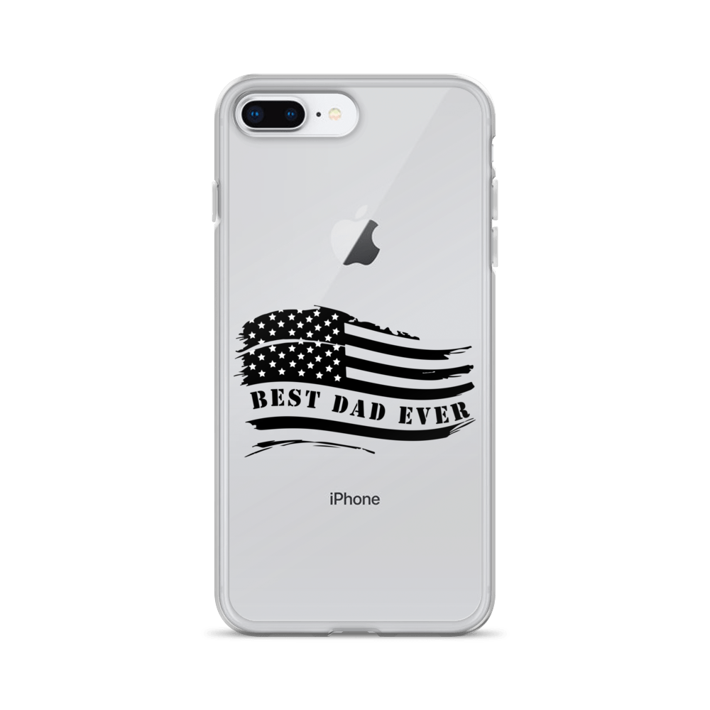 Best Dad Ever American Flag Clear Case for iPhone®