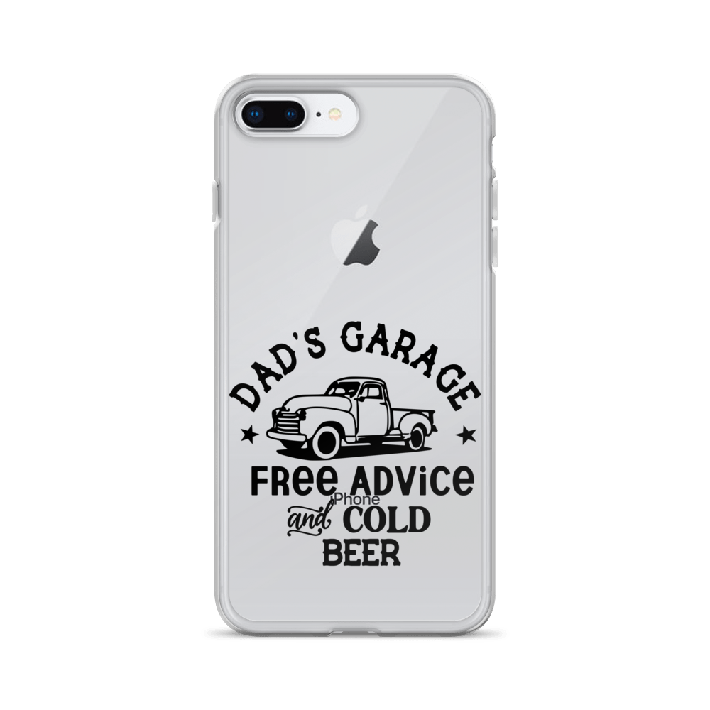 Dad's Garage Free Advice And Cold Beer Clear Case for iPhone®