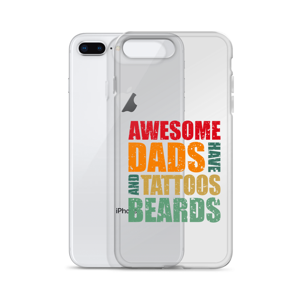 Awesome Dads Tattoos Beards Clear Case for iPhone®