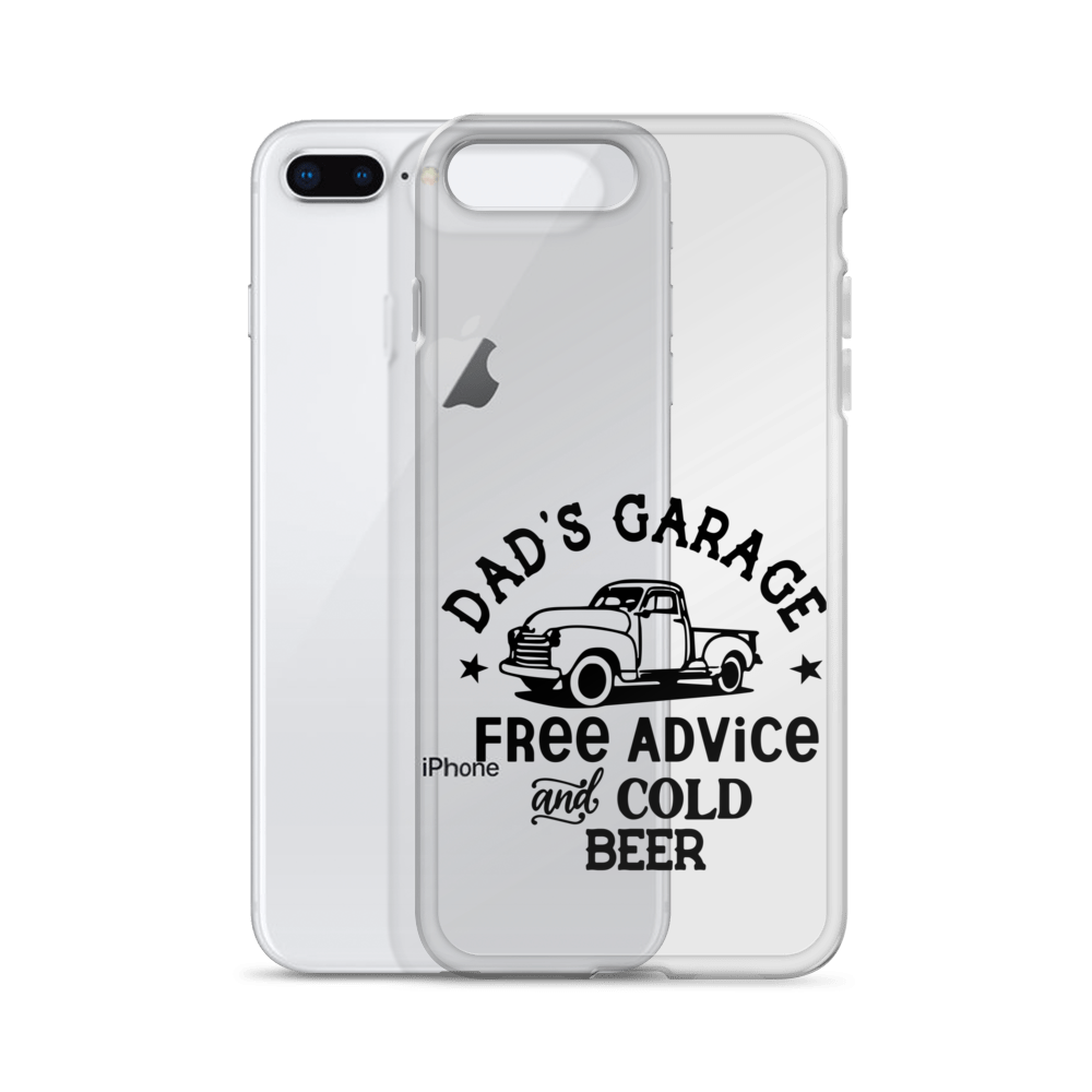 Dad's Garage Free Advice And Cold Beer Clear Case for iPhone®