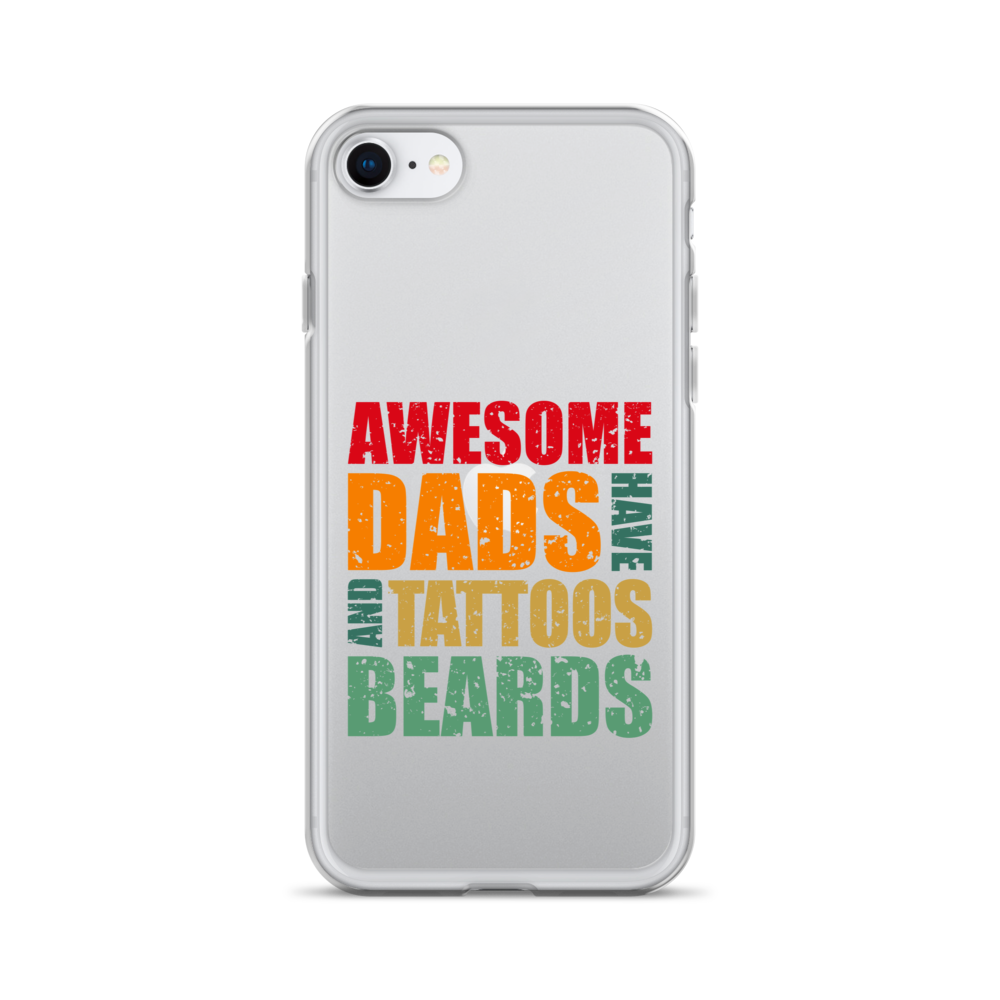 Awesome Dads Tattoos Beards Clear Case for iPhone®