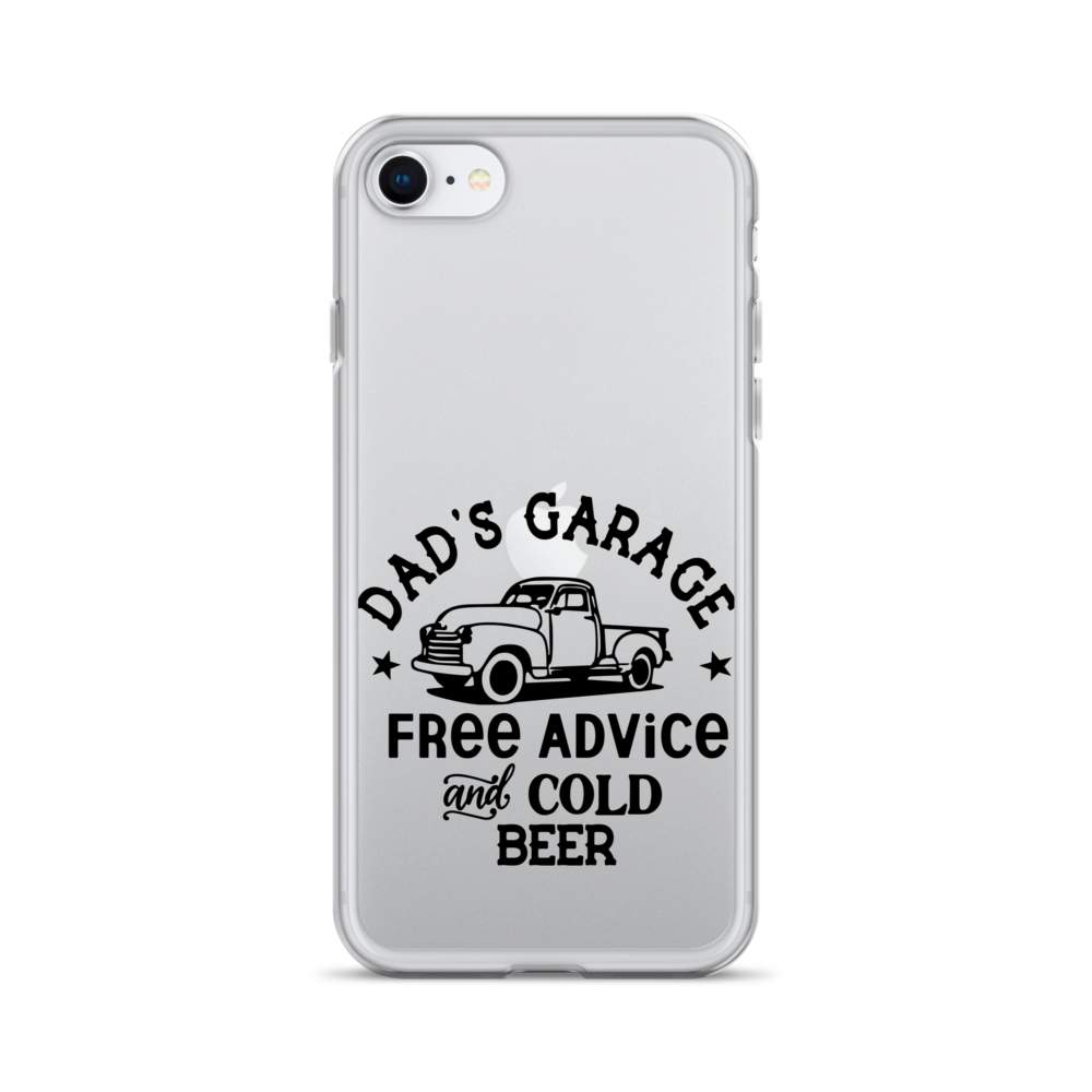 Dad's Garage Free Advice And Cold Beer Clear Case for iPhone®