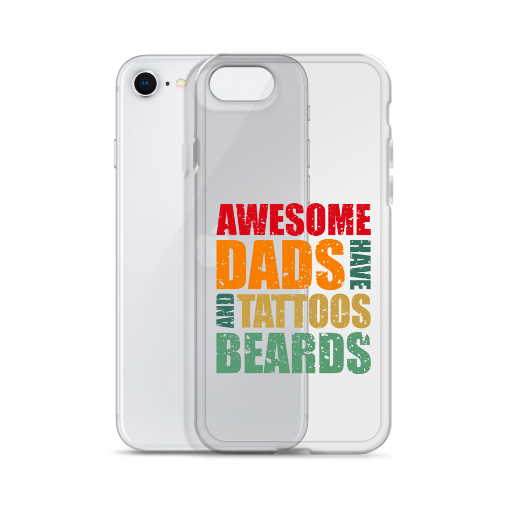 Awesome Dads Tattoos Beards Clear Case for iPhone®