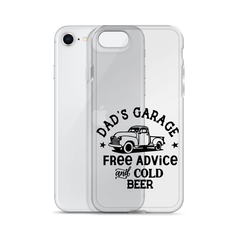 Dad's Garage Free Advice And Cold Beer Clear Case for iPhone®