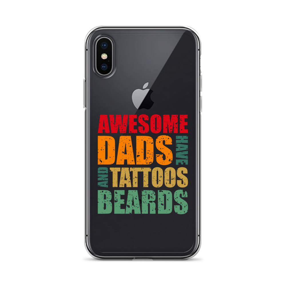 Awesome Dads Tattoos Beards Clear Case for iPhone®