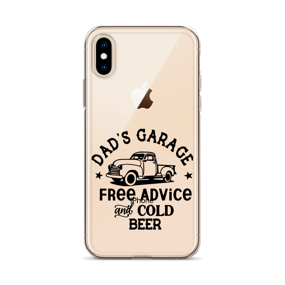 Dad's Garage Free Advice And Cold Beer Clear Case for iPhone®