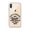 Dad's Garage Free Advice And Cold Beer Clear Case for iPhone®