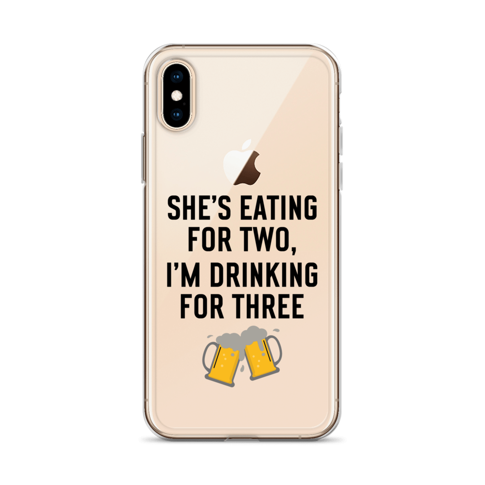 She Is Eating For Two, I'm Drinking For Three Clear Case for iPhone®