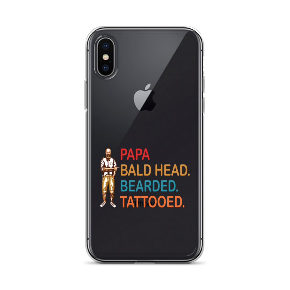 Papa, Bald Head, Bearded, Tattooed Clear Case for iPhone®