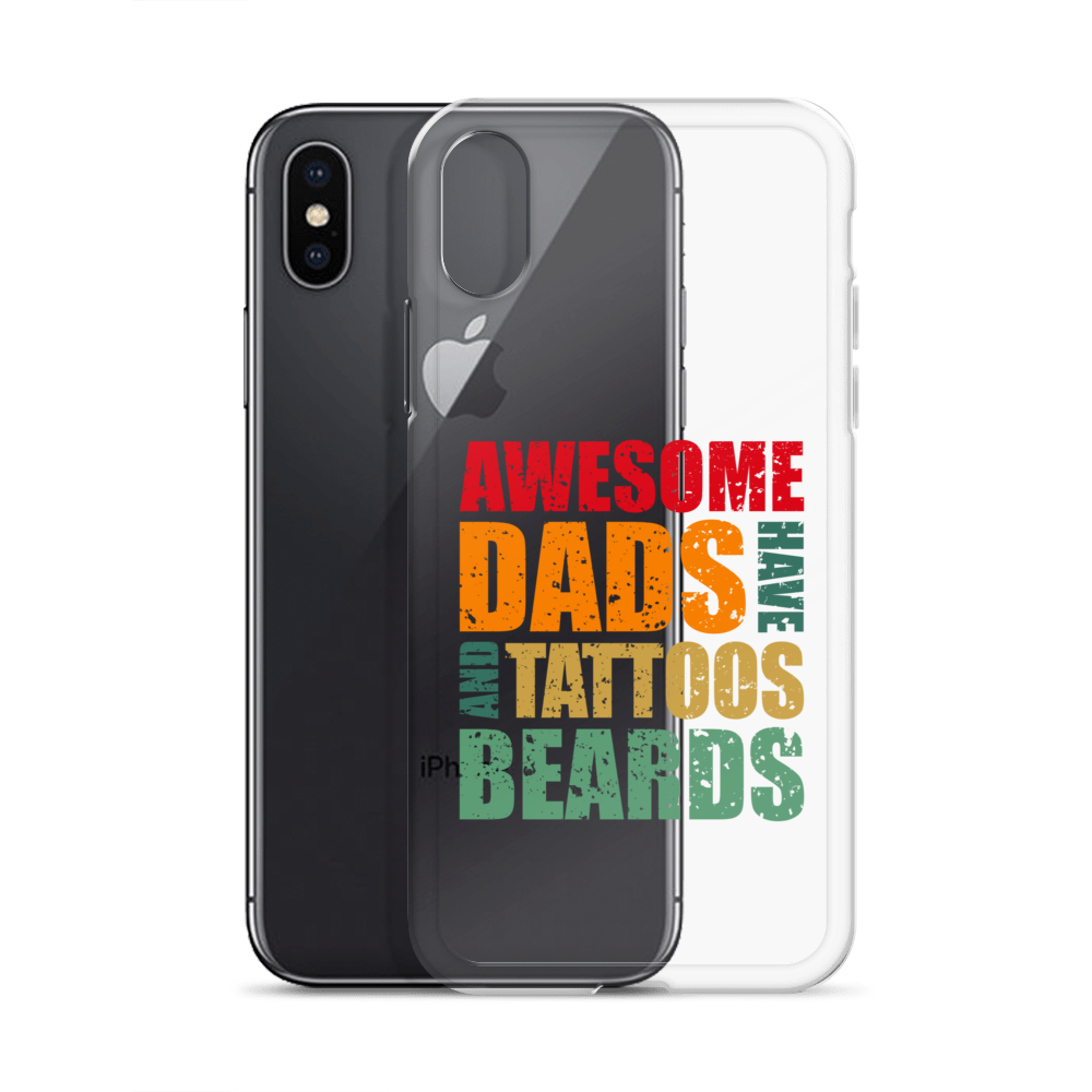 Awesome Dads Tattoos Beards Clear Case for iPhone®