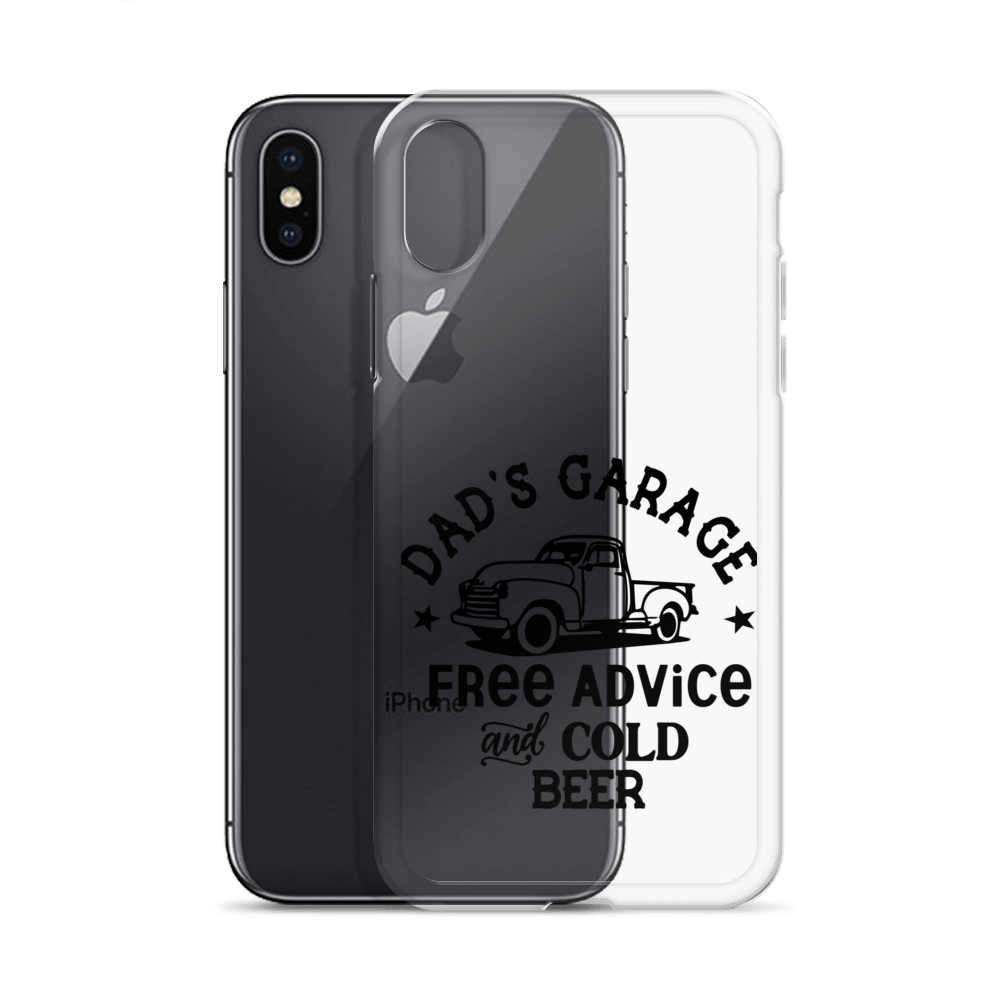 Dad's Garage Free Advice And Cold Beer Clear Case for iPhone®