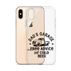 Dad's Garage Free Advice And Cold Beer Clear Case for iPhone®