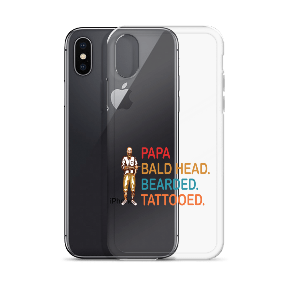 Papa, Bald Head, Bearded, Tattooed Clear Case for iPhone®