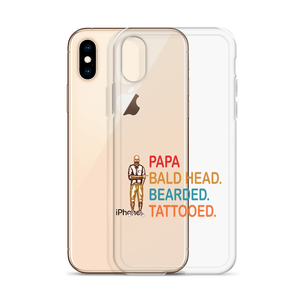 Papa, Bald Head, Bearded, Tattooed Clear Case for iPhone®