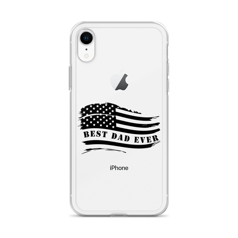 Best Dad Ever American Flag Clear Case for iPhone®