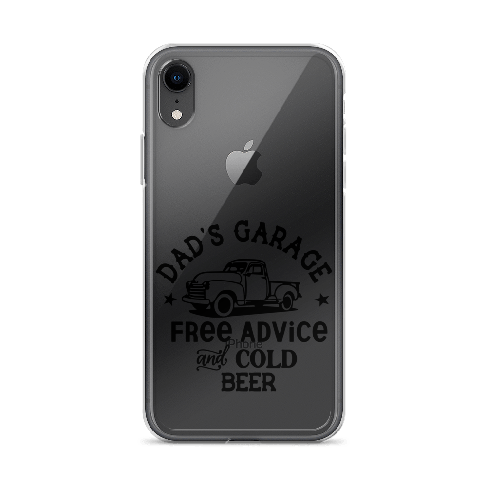 Dad's Garage Free Advice And Cold Beer Clear Case for iPhone®